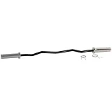 SPORTNOW Barra de Pesas de Acero 120 cm Barra Curl EZ Ø50 mm con 2 Presillas Carga 100 kg Barra Olímpica para los Discos de Ø5 cm Entrenamiento en Gimnasio Casa Negro y Plata