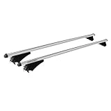 Menabo - Portabicicletas Transversal Compatible con Seat Alhambra 2015 – 2022 | Portabicicletas TÜV de Techo portaequipajes de Aluminio 2 Piezas Plateado