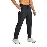 Tansozer Pantalon Chandal Hombre Jogger Pantalon Deporte Running Hombres Pantalones Deportivos Secado Rápido Pantalón con Cremallera en Bolsillos Slim Fit Jogging Sport Hombre Negro L
