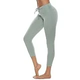 Conjunto Yoga Mujer Invierno Pantalones de Yoga para Correr en la Cintura Leggings de Fitness Pantalones Altos sólidos elásticos Pantalones de Yoga para Mujer Calcetines Yoga Pilates (Mint Green, L)