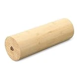 Navaris Rodillo de Masaje Muscular - Roller de bambú para Estiramiento miofascial Pilates Yoga Espalda - Rulo masajeador Liso y rígido - 30 x 10 cm