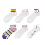 Invierno Calcetines 6 pares de calcetines deportivos for mujer, calcetines deportivos de algodón for correr, calcetines deportivos bonitos e informales for niñas, escuela, oficina, regalos for el hoga