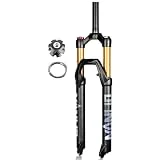 FukkeR 26 27.5 29 Pulgadas Bicicleta De Montaña Horquilla De Suspensión 28.6mm Recto Horquillas Delantera Neumática MTB Viaje 140mm QR 100×9mm Ajuste Rebote (Color : Black Manual, Size : 29inch)