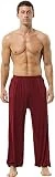 Hoerev Super Soft Modal Spandex Harem Pantalones De Pilates De Yoga，Rojo Oscuro，XL