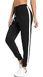 BENNIES Pantalon de Chandal Mujer Algodon Pantalones Mujer Invierno Jogger Pantalones Deportivos Largos Elastica Sweatpants con Bolsillos para Correr Running Casual Fitness Gimnasio Jogging Negro 5XL