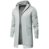 Chaqueta Ligera Hombre Chaqueta Otoño Hombre Chaqueta Cortavientos Talla Grande Chaqueta Larga Hombre Capucha Chaqueta Cortavientos Chaqueta Básica Abrigo Gran Tamaño Chaqueta Exteriores Gris L