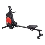 Máquina de Remo con Resistencia Magnética Ajustable Fitness Rower con 8 Niveles de Resistencia Magnética Sistema de Freno Magnético Silencioso LCD Monito (Ejercicio Fitness)