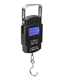 QWORK 50 kg Báscula digital básculas, bascula maletas, balanza maletas viaje, perfecta para medir pescado, equipaje, vida familiar, pilas no incluidas