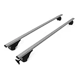 Barras portaequipajes compatibles con Citroën C4 Picasso / Grand Picasso 2006 – 2013 – Soporte básico de 2 piezas, gris con llave de estrella abierta, rieles de techo de hierro