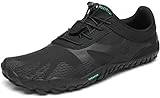 SAGUARO Hombre Mujer Zapatos Minimalistas Comodas Respirable Zapatillas de Trail Running Ligeras Calzado Barefoot Antideslizante para Gimnasio Fitness Senderismo, Negro 40 EU