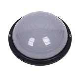 Balance Trainer Fitball Equilibrio Fitness Balón de Entrenamiento de Equilibrio 46cm con Banda Elásticas Stación de Equilibrio para Yoga Pilates Fitness (Gris)