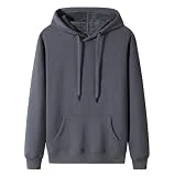 WESBR Mens Cool Hoodies Mens Autumn Solid Color Sweatshirt for Couples Casual Kangaroo Pocket Hooded Sweatshirt Mens Sweatshirt Drawstring