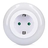 Grundig luz de enchufe infantil - Lámpara quitamiedos LED con sensor de brillo - Luz de noche de orientación para pasillo o escalera redondo