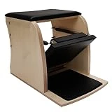 ELINA PILATES Wunda Chair Clásica, Silla de Pilates de Madera de Arce, Resistencia regulada por 2 Muelles, Máximo Confort, Tensión Muscular Mínima, 3 Posiciones de Gancho de Muelle (Negro)