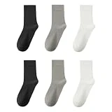Calcetines Calcetines largos 6 pares de calcetines de algodón peinado para hombre, calcetines deportivos para correr a media pantorrilla, calcetines acolchados informales transpirables Ajuste cómodo