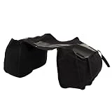 Eulbevoli Bolsa de Transporte para Asiento de Bicicleta, Paquete de Transporte para Asiento Trasero, Hebilla Doble, Lona de Gran Capacidad, Antidesgarro para Viajes(Negro)