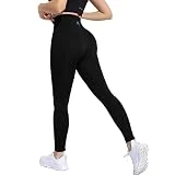NIBESSER Mallas Deporte Mujer Push Up Leggins Deportivos Mujer de Cintura Alta Anticelulíticos, Talla Única para 40-65 kg, Negro