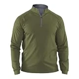OCCOKO Camisetas para Hombre Top Sweatshirt Hombre Sudadera con Cuello y Cremallera Hombre Sudadera para Hombre Half Zip Sweat Sudadera para Hombre (Green, XXL)