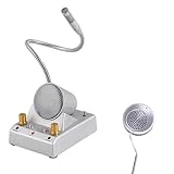 Sistema de intercomunicación con altavoz de ventana, interfono de doble vía para negocios, micrófono de intercomunicación antiinterferencias de doble vía para hablar a través de vidrio, para micrófono