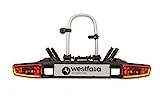 Portabicicletas Westfalia Bikelander para enganche de remolque | Soporte de acoplamiento para 2 bicicletas | Apto para bicicletas eléctricas | plegable | Luces LED híbridas