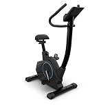 Klarfit Evo Air - Bicicletas estáticas, Bicicleta estática con pulsómetro, Bici estática con inercia de 12 kg, Tracción por correa, Altura regulable, Soporte de tablet, Hasta 120 kg, Negro
