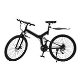 innytund Bicicleta de montaña plegable de 26 pulgadas, 21 velocidades, de acero al carbono, plegable, para jóvenes y adultos, capacidad máxima 120 kg/264,5 libras