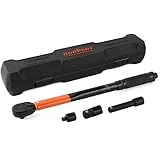 BRIMIX llave carraca dinamométrica profesional 19 - 110 NM 3/8' con 3 adaptadores, precisión de fuerza de apriete para mecánica y reparación de automóvil o bicicleta. Herramienta para su taller coche