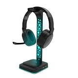MOOKEENONE Soporte para auriculares para juegos, soporte para auriculares de 6 colores RGB con puertos USB de carga dual