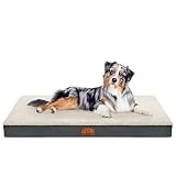 CozyLux Cama Perro Extra Grande Ortopédica, Colchoneta Perro XL Desenfundable y Lavable, Colchón Perro con Espuma de Caja de Huevos, Tamaño XL, 112x81x7,6 cm, Crema