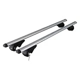 Menabo - Portabicicletas Transversal Compatible con VW Tiguan 5N 2007-2011 | Portabicicletas TÜV de Techo portaequipajes de Aluminio 2 Piezas Plateado 90 kg