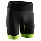 Lurbel Samba lyn Lite Shorts, Mallas de Running, Mallas Transpirables, Mallas Cortas, Mallas para Correr, Mallas Ajustadas. Hombre (S - Pequeño, Marengo-Pistacho)
