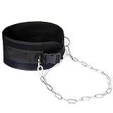 Kisbeibi Cinturón de levantamiento de pesas con cadena, equipo de fitness para gimnasio, ejercicio, levantamiento de pesas con cadena, cinturón de ejercicio (negro)