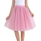 Falda de tul para mujer, falda de tutú, enagua midi de talle alto, líneas A, rockabilly, enagua de baile, enagua de malla, falda plisada de gasa, falda plisada, disfraz de carnaval, O Sandía Rojo, XL