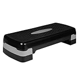 Plataforma Step regulable en 2 alturas de 68 x 28 x 10/15 cm, base antideslizante, ejercicio cardio, aerobic y fitness en casa, peso máx. 150 kg, equipo de fitness,