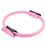 Elprico Anillo de Pilates de Yoga con Doble Agarre, Color Morado, Verde, Rosa y Negro, con Círculo de Resistencia para Muslos y Piernas, Ligero y Portátil, Desarrolla los Músculos (Rosa)