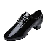 Zapatos de cuero con cordones para hombre, zapatos de baile para hombres, zapatos de trabajo impermeables, para entrenamiento en interiores, zapatos de danza modernos con tacón bajo, zapatos de baile