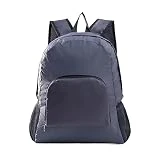 BAUBUY Mochila Plegable portátil Ligera Mochila Ultraligera for Exteriores Senderismo Camping Deportes Montañismo Bolsa de Almacenamiento Bolso for Hombres y Mujeres (Color : Gris, Size : 20L)