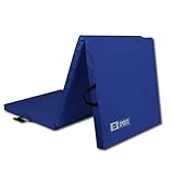CalmaDragon 85620, Colchoneta Plegable Gimnasia Espuma PU Impermeable Alfombra de Protección en 3 Paneles Plegables 60 x 180 x 5cm Resistente Antideslizante Compacta Ligera para Yoga, Pilates (Azul)
