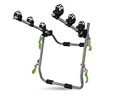 GO BIKER portabicicletas Easy V3 MAX para 3 Bicicletas, Soporte de Maletero Mediante cinchas al Coche y piñas Las Bicicletas, chasis de Acero, Brazos Ajustables, Apto Todo Tipo de Bicicletas