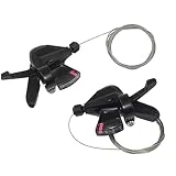 Ciclismo de palanca de cambios de palanca de cambios de bicicleta Sportter, palanca de fuego rápida, palanca de velocidad 8/24, ajuste negro con cables de cambio interno