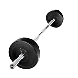 wuuhoo set de barra y platos olímpicos Steve - 80kg en total, barra de 220cm incl. pesas de 60 KG, barra con peso propio de 20 KG - Sin soporte