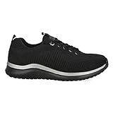 PAYMA - Zapatillas Sneakers Deportivas Mujer. Tela Malla Transpirable. Memory Foam. Tenis Gimnasio, Deporte, Casual y Caminar. Cordones. Color: Negro Cordones. Talla: EU 40