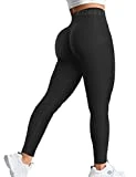YEOREO Leggings de entrenamiento sin costuras para mujer, mallas para levantamiento de glúteos, gimnasio, yoga, #1 Negro Marl, X-Small