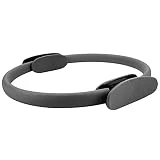 KIMISS Círculo de Pilates Fitness 4 Colores Círculo de Resistencia de Pilates de Doble Agarre para Muslos y Piernas Fitness Negro (Negro)