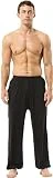 HOEREV Super Soft Modal Spandex Harem Pantalones De Pilates De Yoga，Negro，L