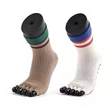 Invierno Calcetines Calcetines de algodón de primera calidad for correr, Yoga, antideslizantes, calcetines de cinco dedos, calcetines de corte bajo for deportes en el hogar, uso diario Calcetines Runn