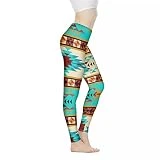 Gambo Pantalones de yoga de cintura alta para mujer, leggings de entrenamiento para mujer, pantalones capri de longitud completa, pantalones deportivos para correr, control de abdomen, azul claro,