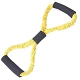 INGVY Extractor de pecho 20/40/50/80 libras, banda de resistencia para fitness, 8 formas de yoga, pilates, expansor de pecho para hombre y mujer, suministros de fitness en interiores (color: amarillo)