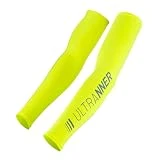 ULTRANNER Manguitos Ciclismo OLAN - Térmicos - Manguitos para bicicleta montaña - Ideales para Trail, Running y Trekking - Mangas para Brazo compresiva ajustable - Anti UV - Color Amarillo