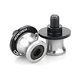 Deslizadores carretes Motocicleta Carretes De Brazo Oscilante para Motocicleta Tornillos De Soporte Trasero Deslizadores Accesorios De Aluminio para Kawa-Saki Z1000 2003-2013 (Color : Plata)